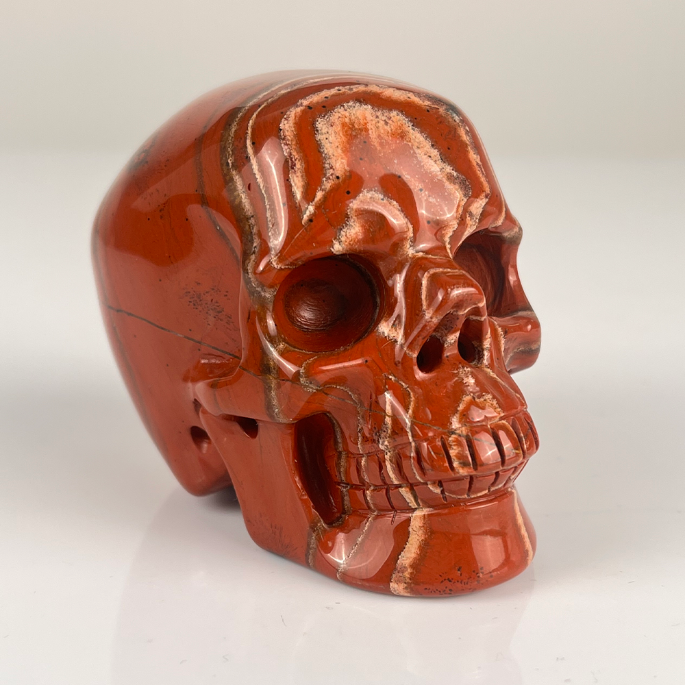 3" Red Jasper Crystal Skull - Pattern D