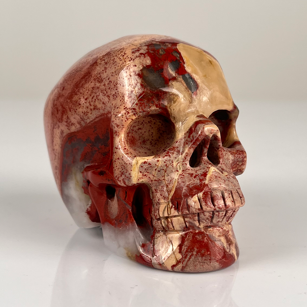 3" Red Jasper Crystal Skull - Pattern F
