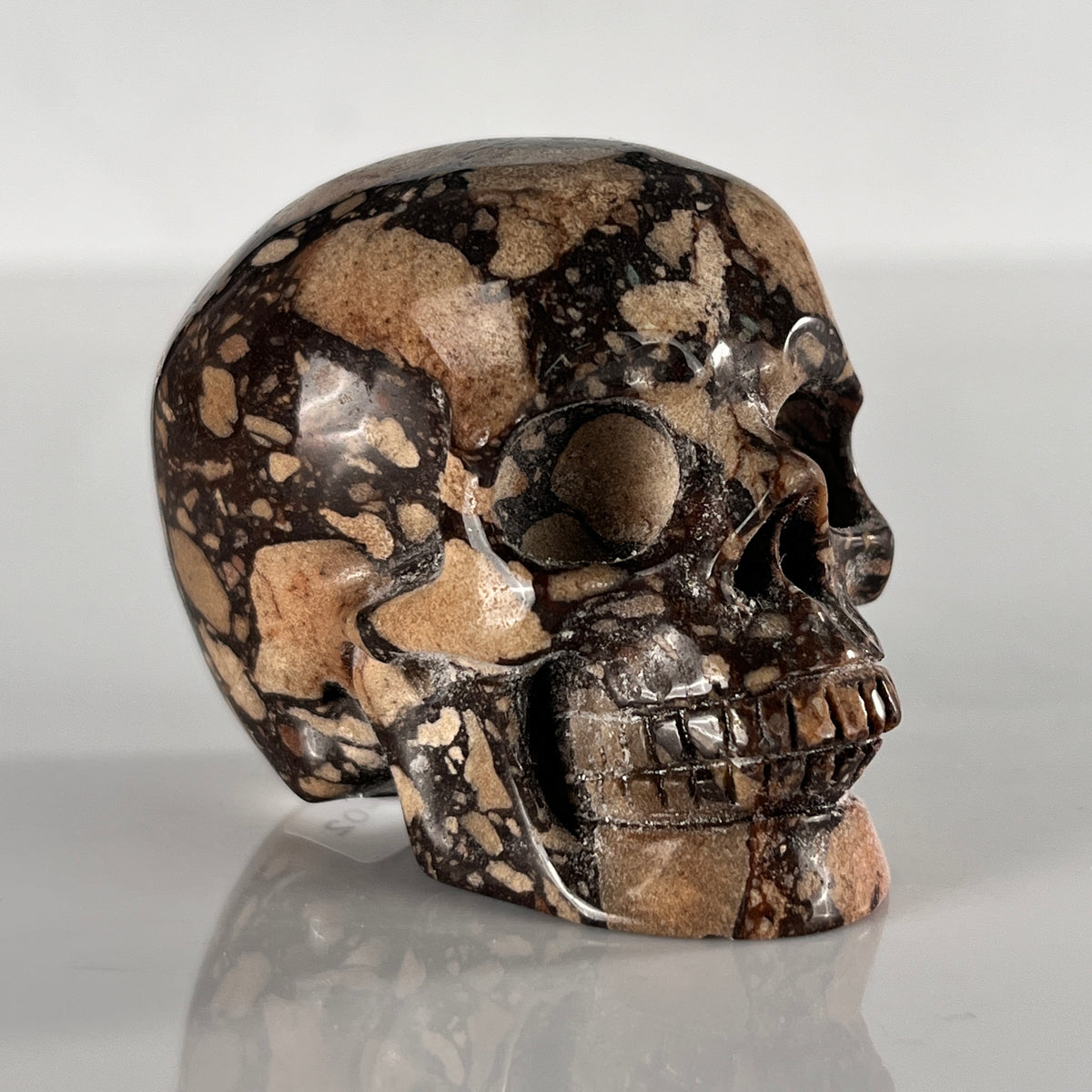 2" Brecciated Red Jasper Crystal Skull - Pattern B