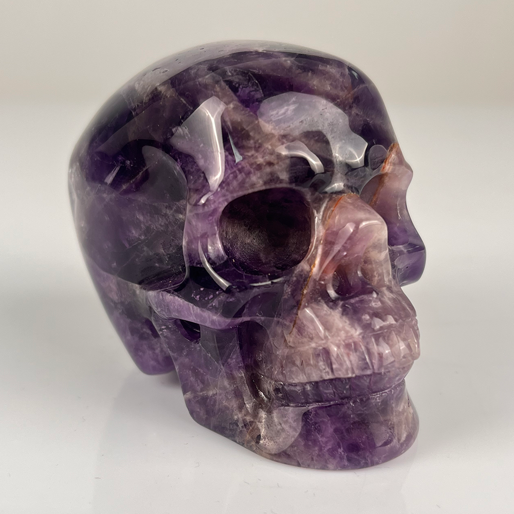 3 Inch Dream Amethyst Crystal Skull – Hand Carved Healing Stone