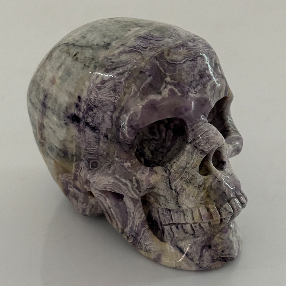 3 inch Purple Peacock Stone Crystal Skull