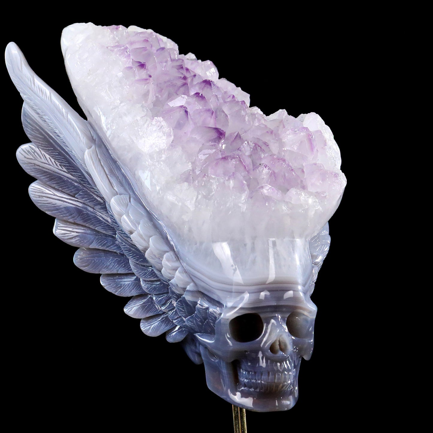 ‘Valkyrie’s Crest’ - Winged Amethyst Geode Skull · Specimen No. 24