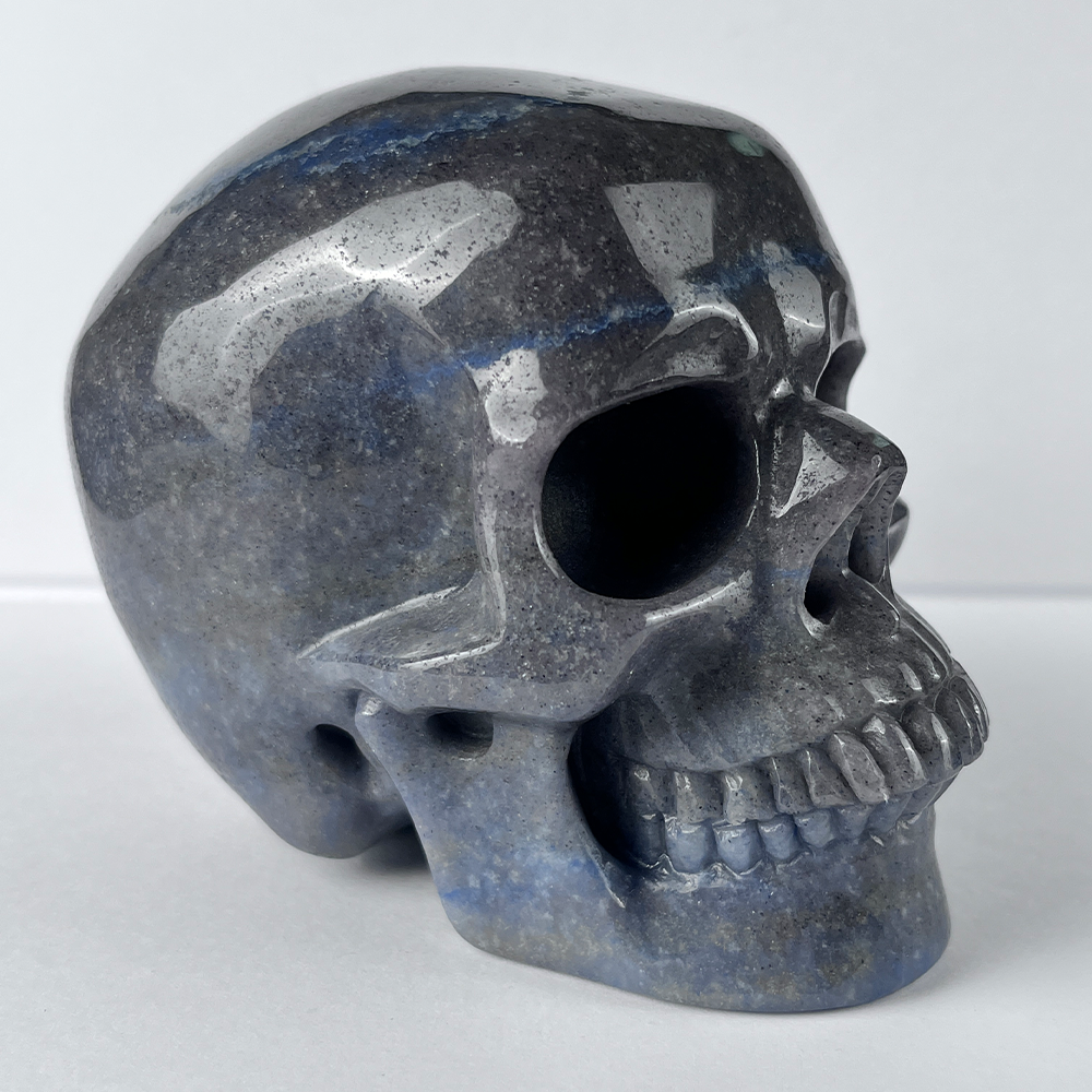 4.5" Blue Aventurine Crystal Skull - Pattern B