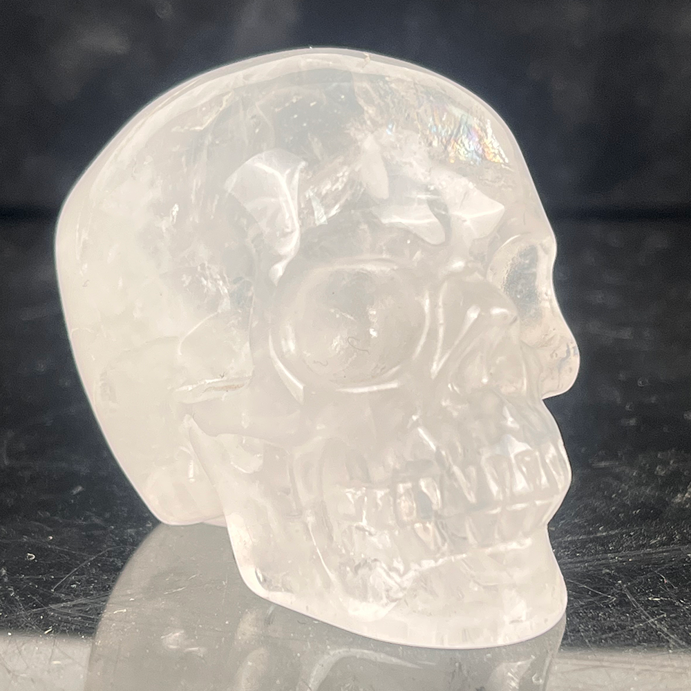 Crâne en cristal de quartz clair de 5 cm – Mini crâne en cristal