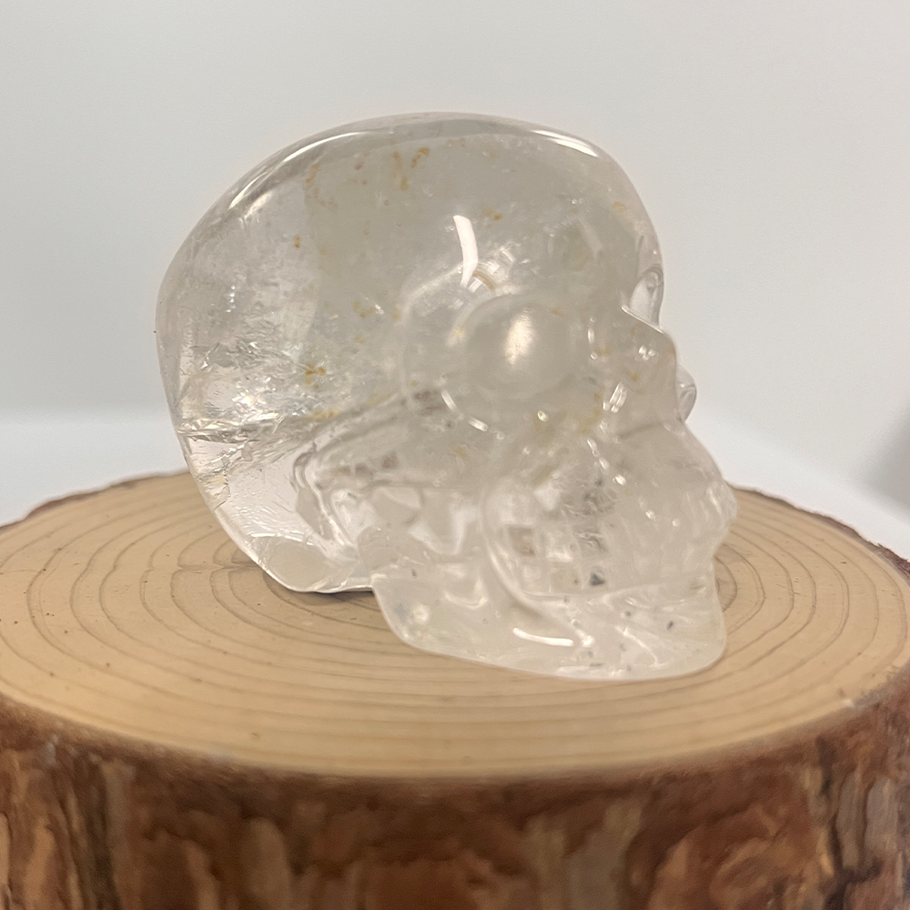 Crâne en cristal de quartz clair de 5 cm – Mini crâne en cristal