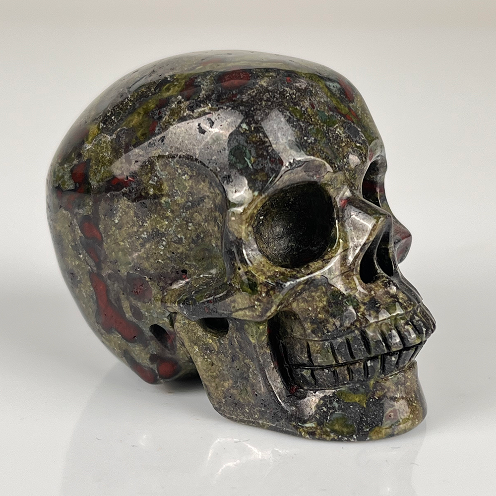 2 Inch Dragon Bloodstone Crystal Skull – Mini Gemstone Skull