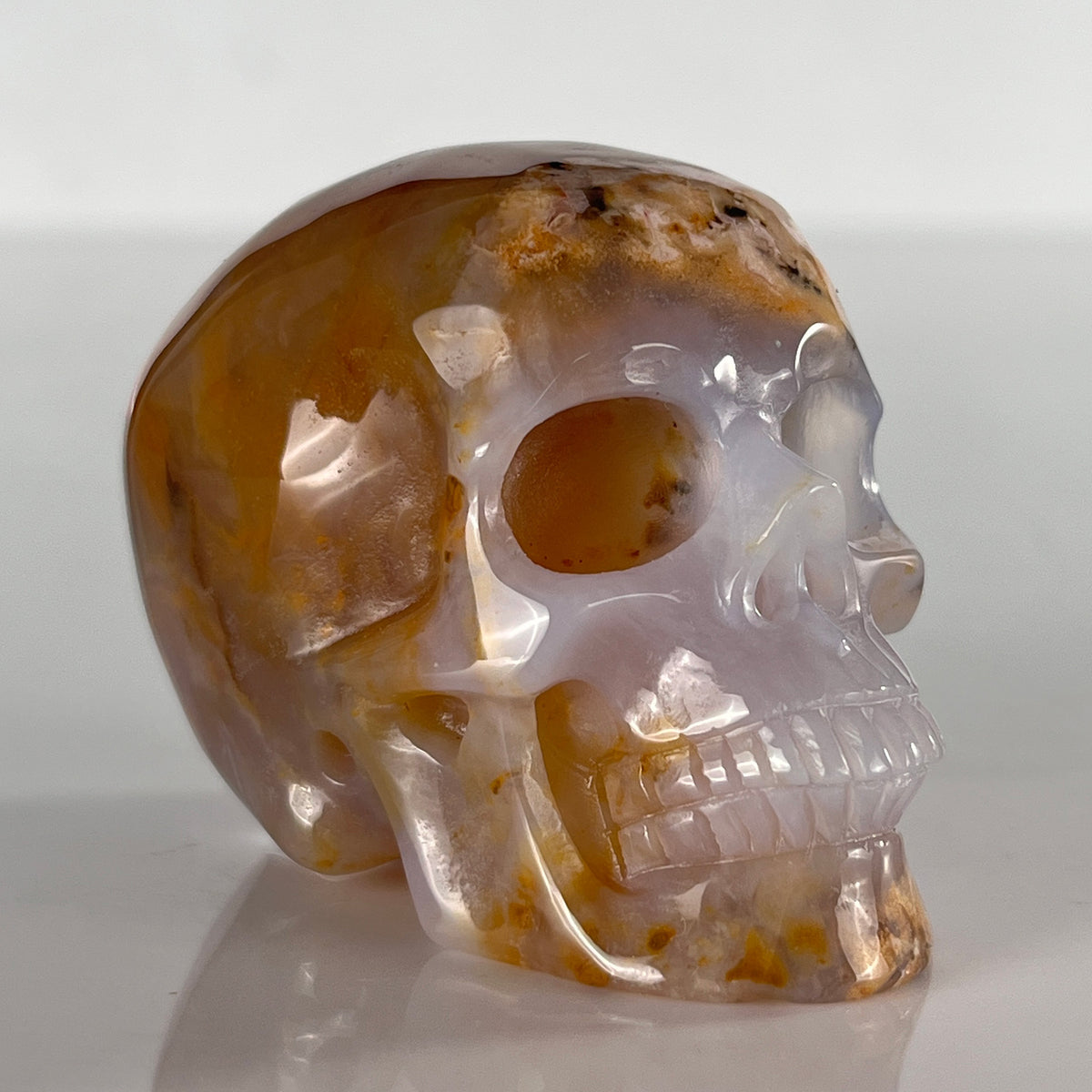 2" Yellow Chalcedony Crystal Skull - Pattern A