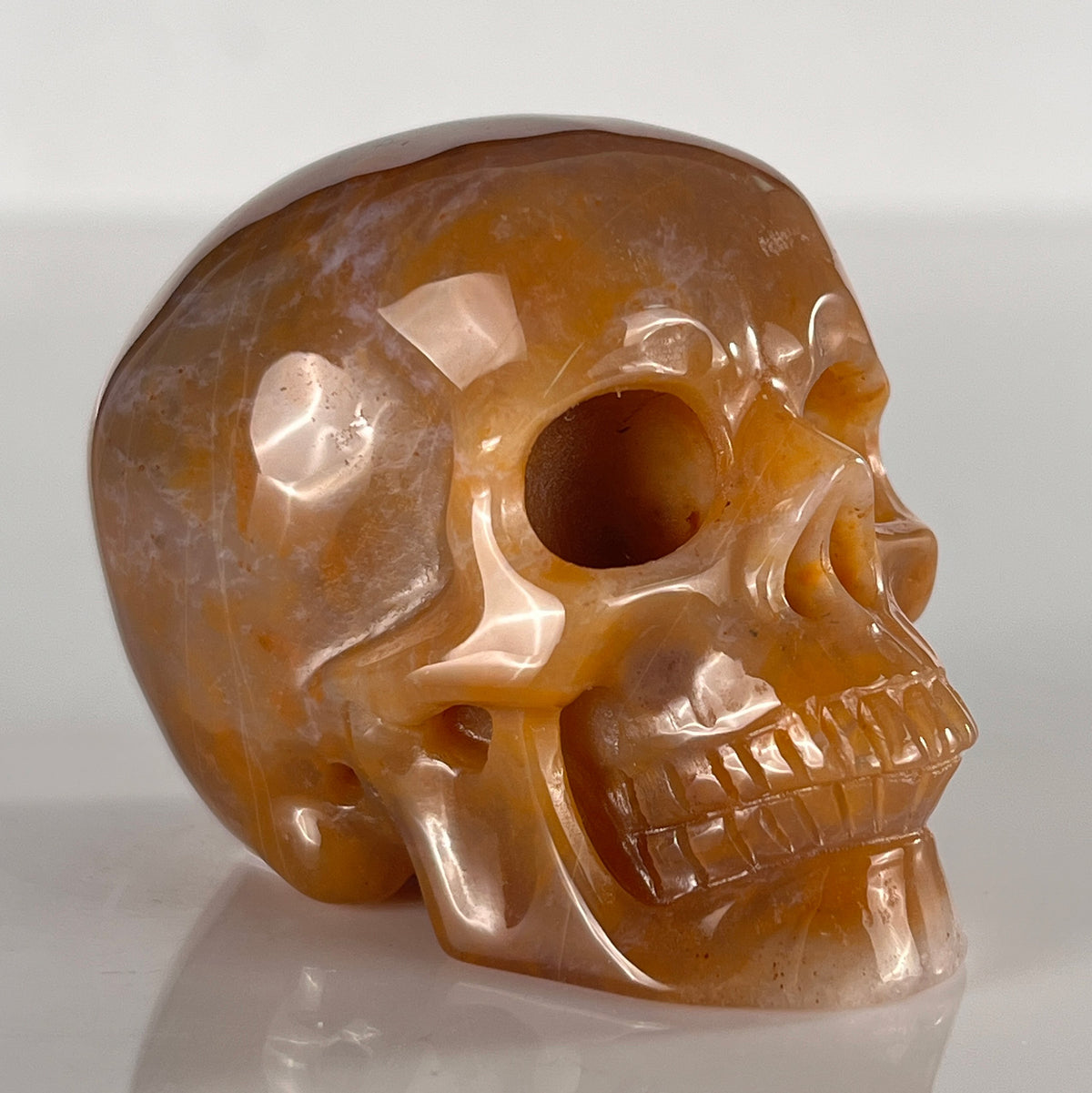 2" Yellow Chalcedony Crystal Skull - Pattern C