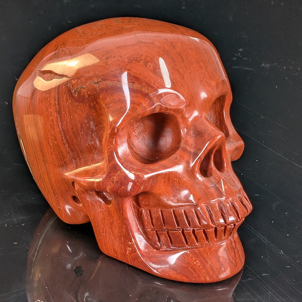 2" Red Jasper Crystal Skull - Pattern B