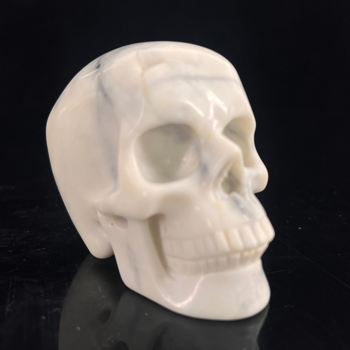 3" Ivory Jade Crystal Skull - Pattern D