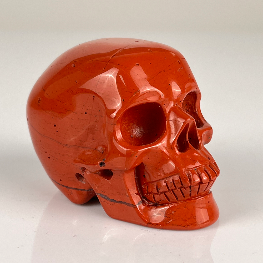 2 Inch Red Jasper Crystal Skull - Hand Carved Natural Stone