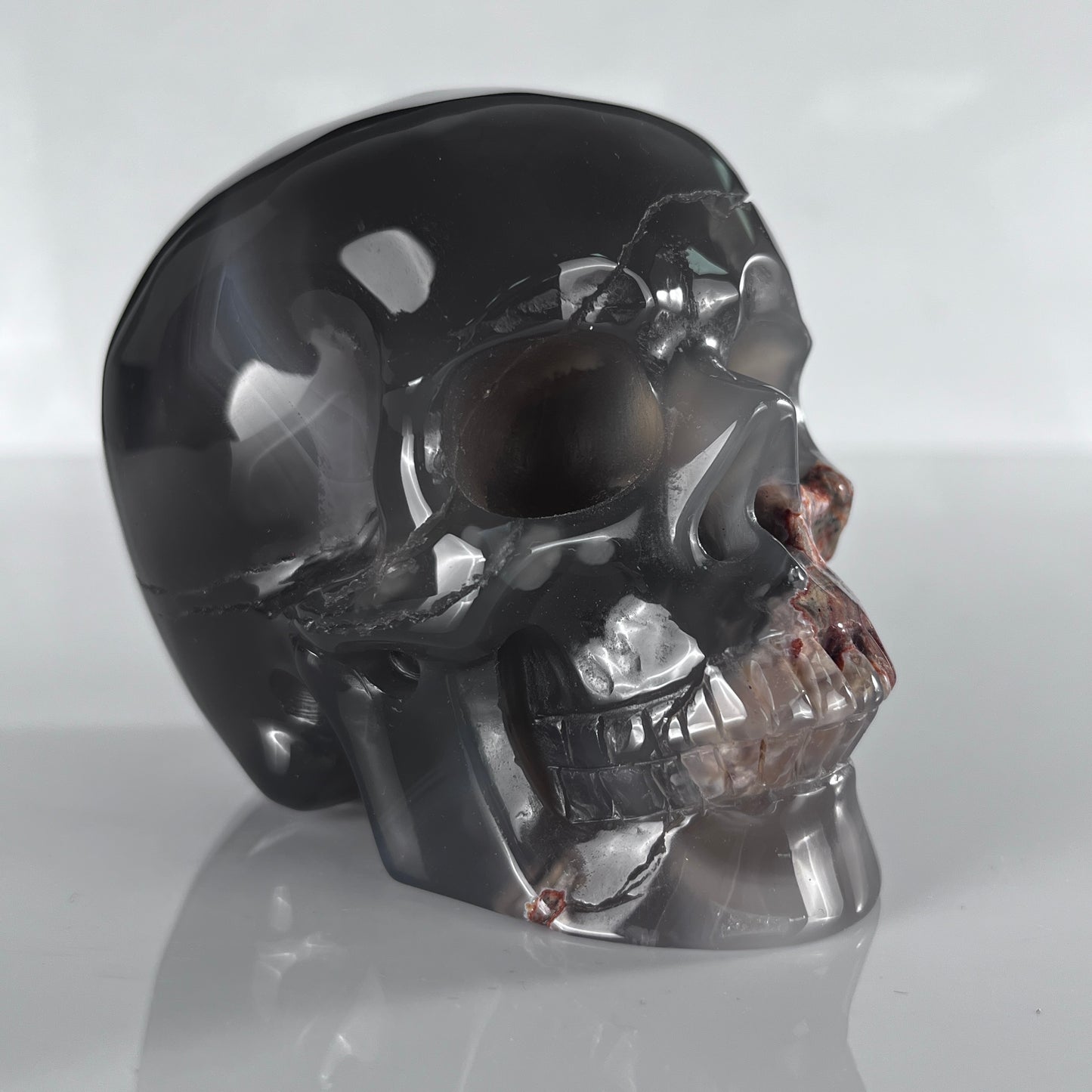 4.5" Volcanic Agate Crystal Skull
