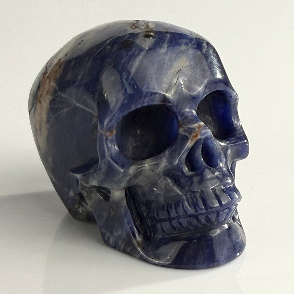 2 Zoll blauer Spitzenachat-Kristallschädel – Mini-Kristallschädel