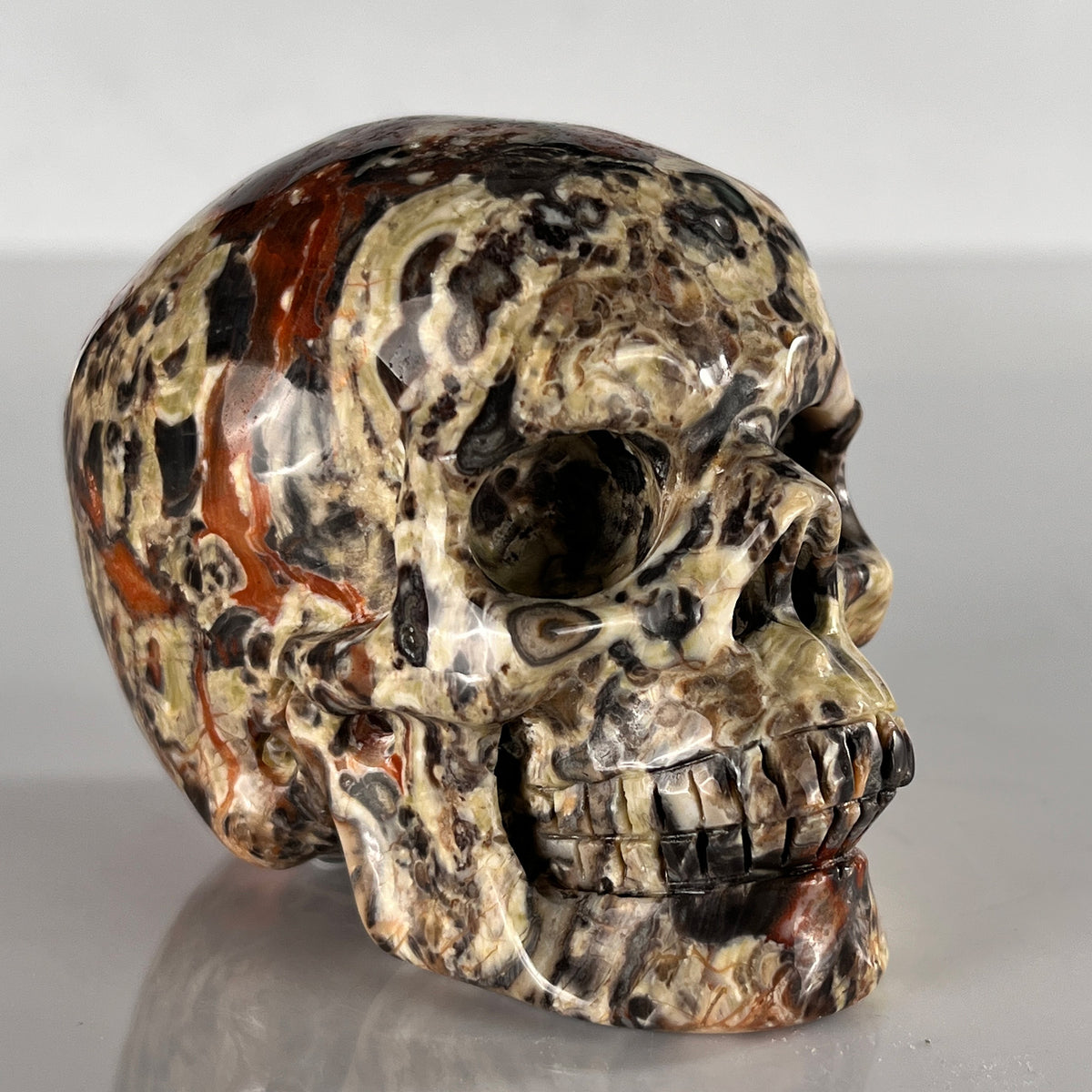 3" Money Agate Crystal Skull - Pattern B
