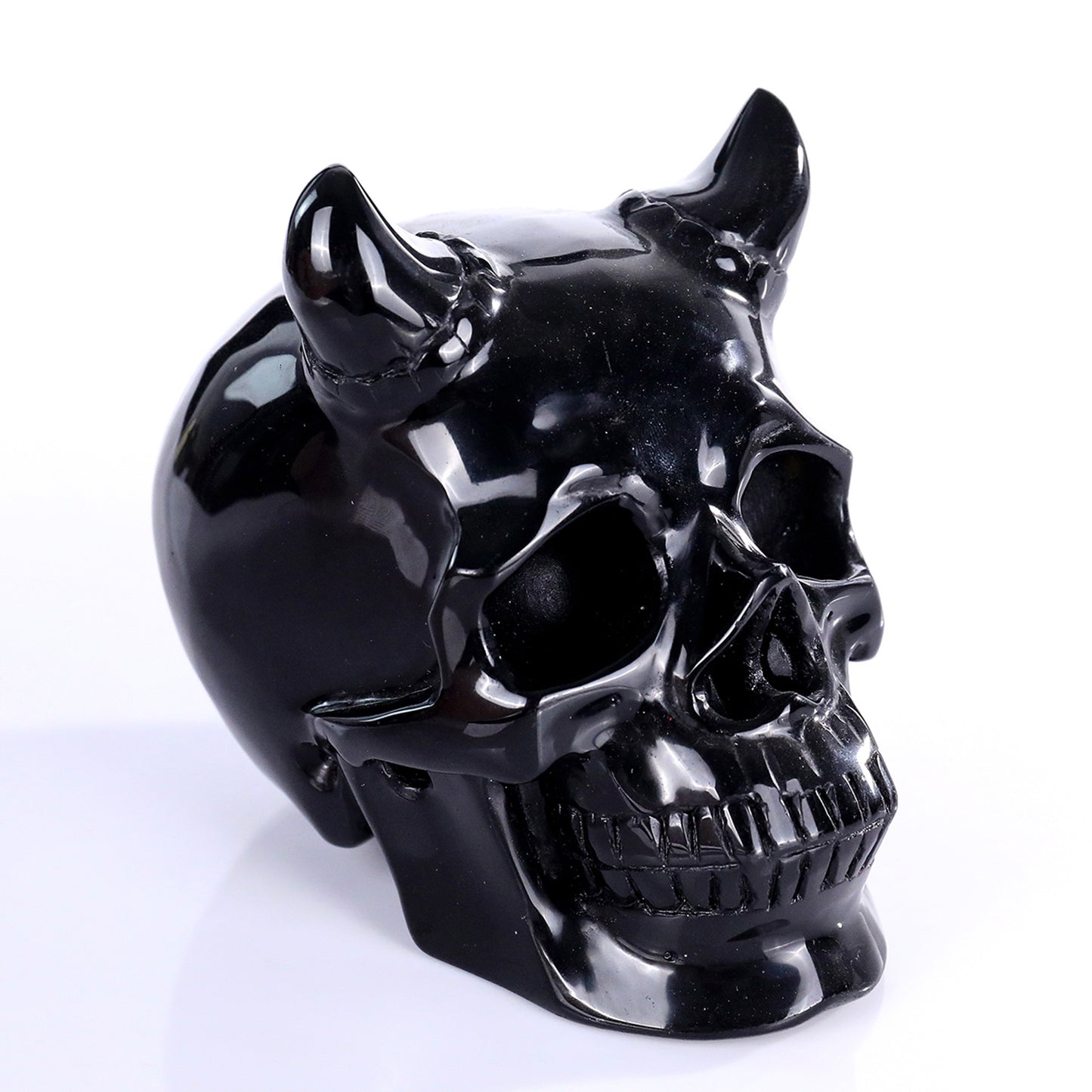 ‘The Black Aegis’ - Black Obsidian Horned Skull · Specimen No. 25