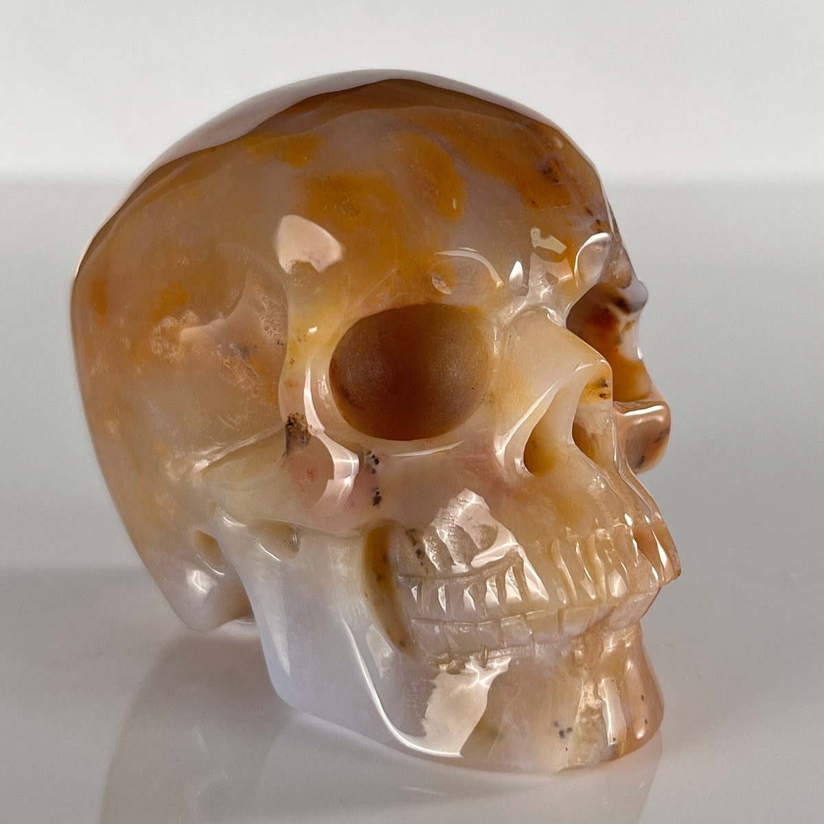 3" Yellow Chalcedony Crystal Skull - Pattern C