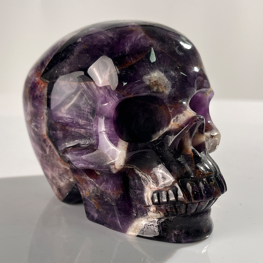 4.5 Inch Dream Amethyst Crystal Skull – Hand Carved Natural Gemstone