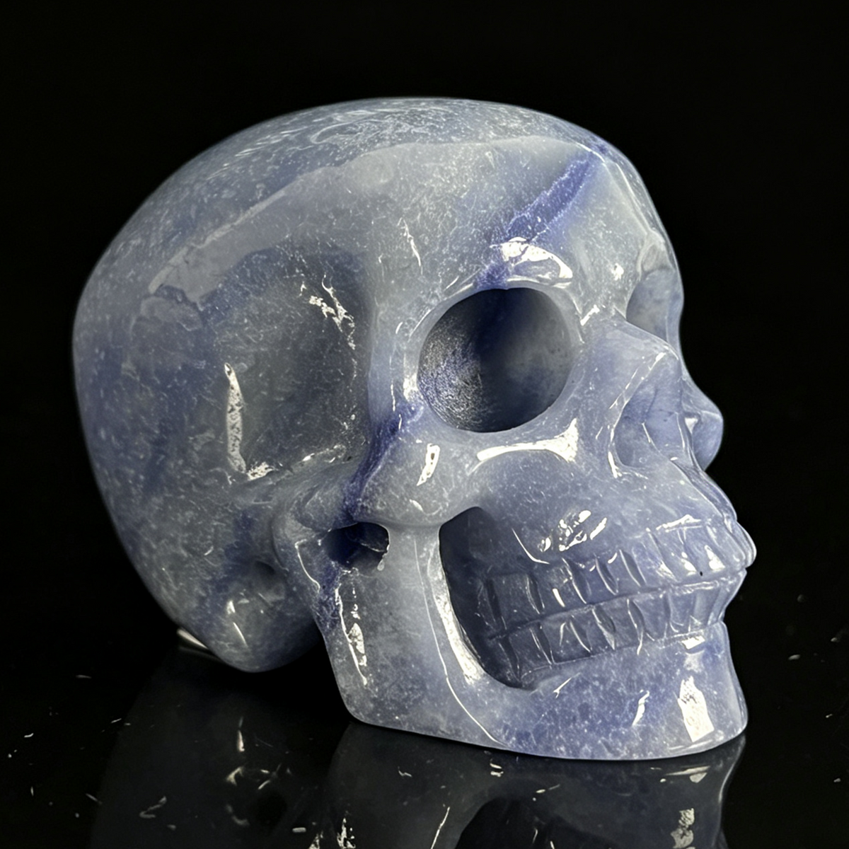 2" Blue Aventurine Crystal Skull - Pattern G