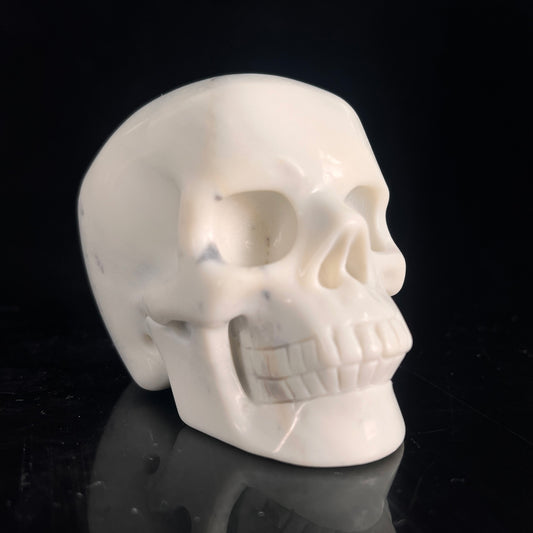 3" Ivory Jade Crystal Skull - Pattern C