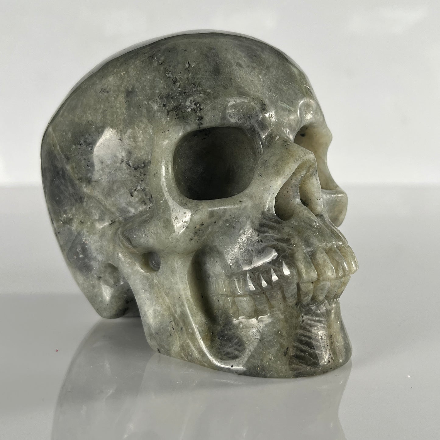 4.5 Inch Grey Labradorite Crystal Skull – Hand Carved Natural Stone