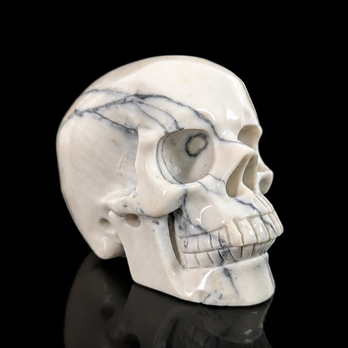 4.5" Ivory Jade Crystal Skull - Pattern B