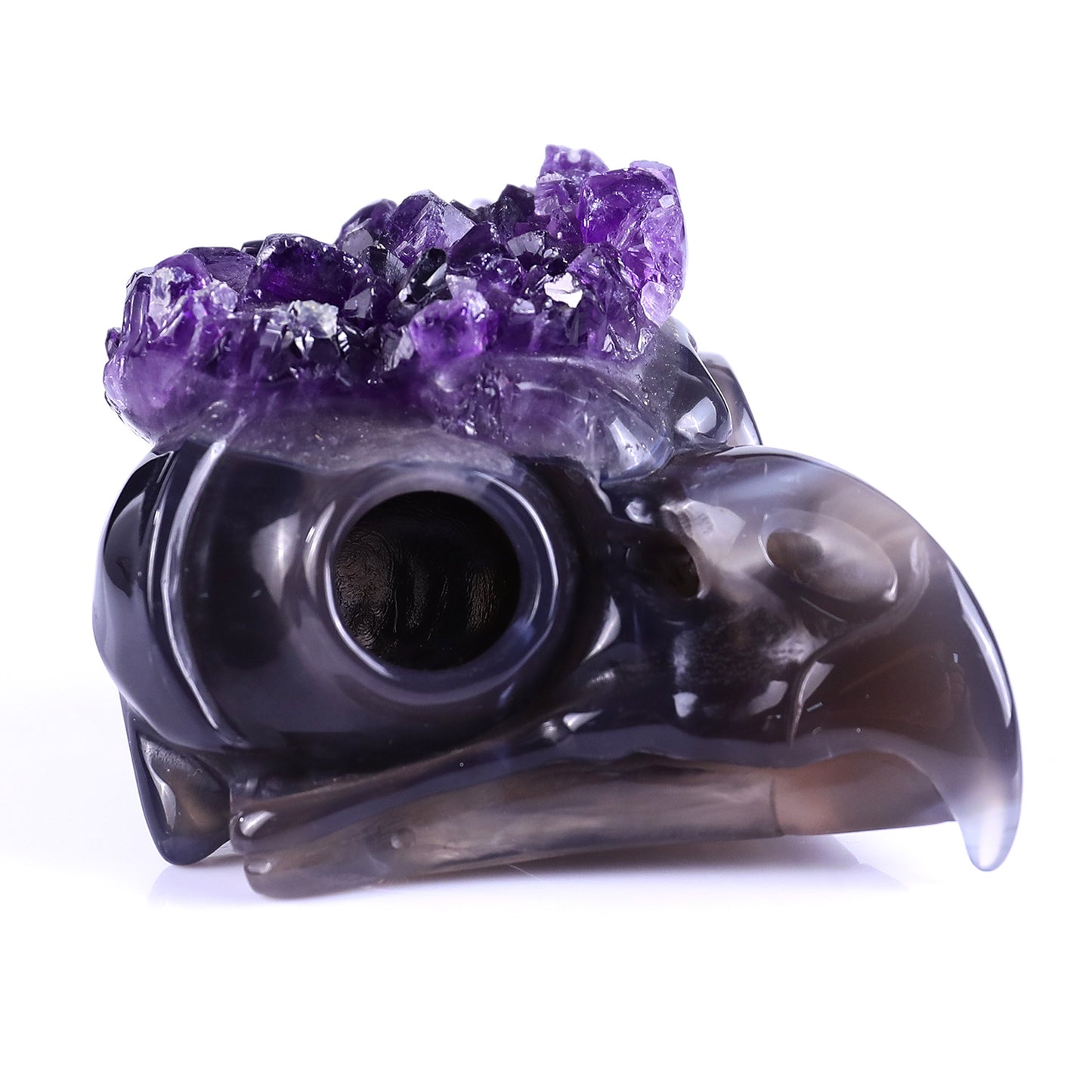 ‘Night Watcher’ - Amethyst Cluster Owl Skull · Specimen No. 35