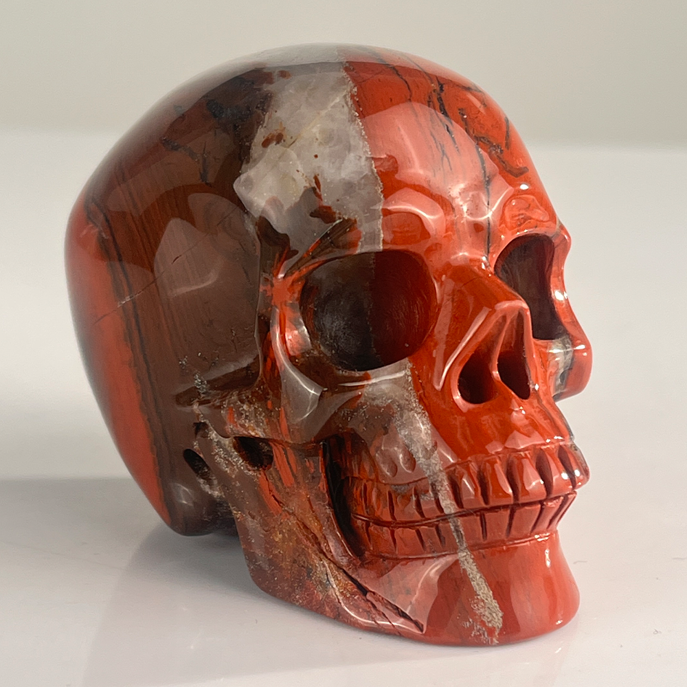 3" Red Jasper Crystal Skull - Pattern J