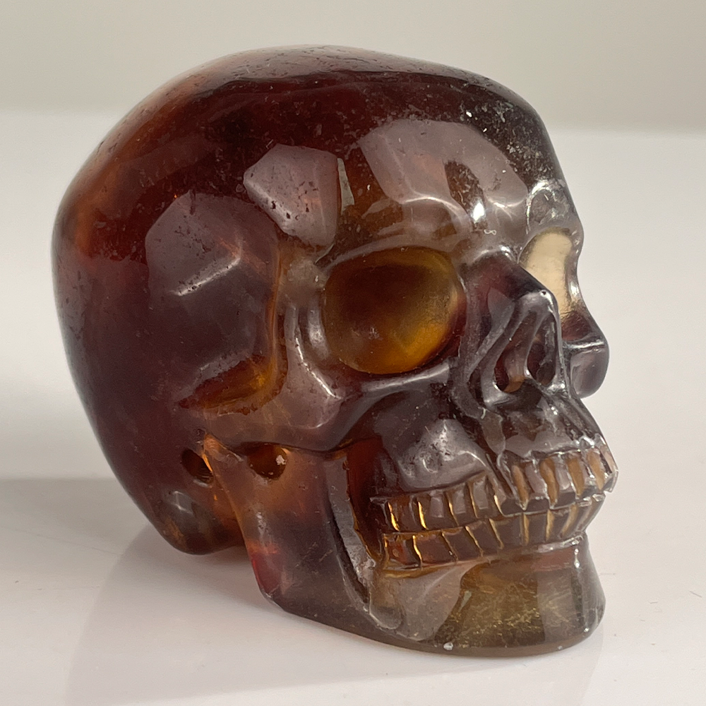 3 Inch Fluorite Crystal Skull – Hand Carved Natural Stone