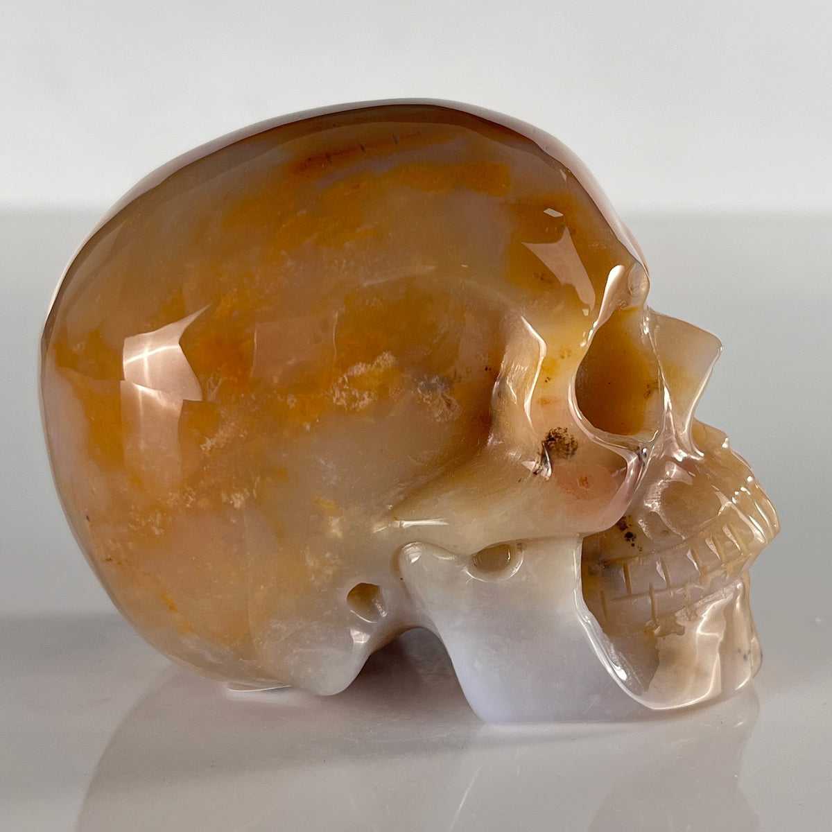 3" Yellow Chalcedony Crystal Skull - Pattern C