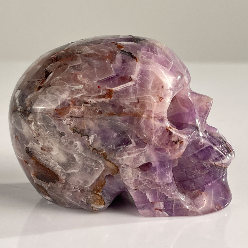 3 Inch Dream Amethyst Crystal Skull – Hand Carved Healing Stone