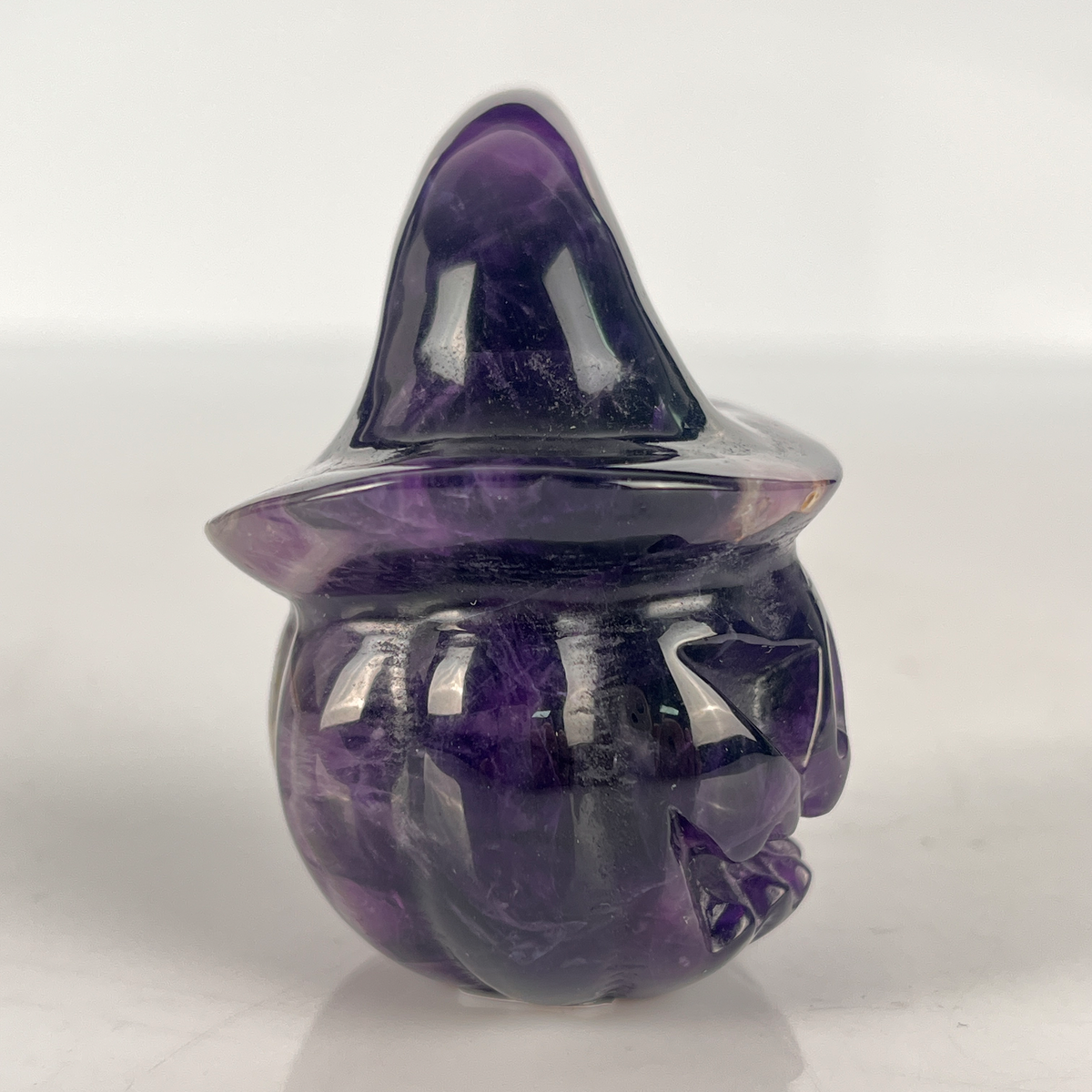 2" Dream Amethyst Pumpkin Crystal Skull - Paterrn E
