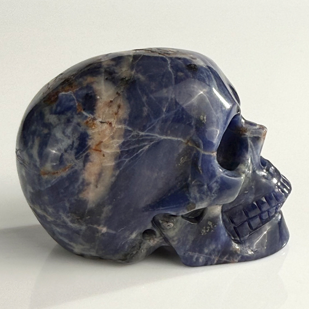 2 Zoll blauer Spitzenachat-Kristallschädel – Mini-Kristallschädel