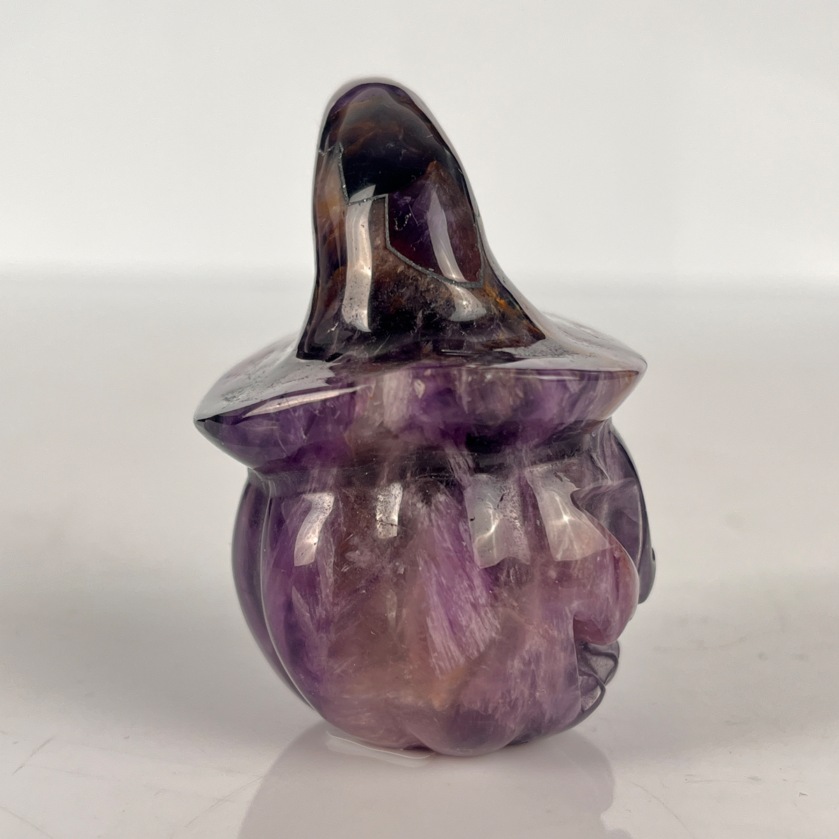 2" Dream Amethyst Pumpkin Crystal Skull - Paterrn B