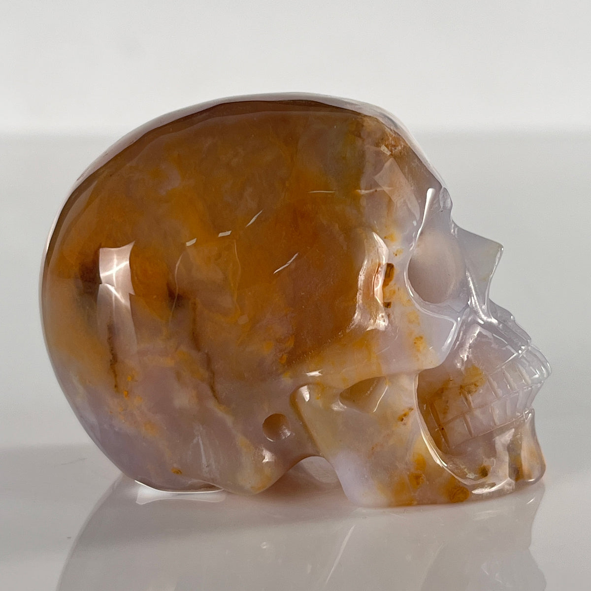 2" Yellow Chalcedony Crystal Skull - Pattern A