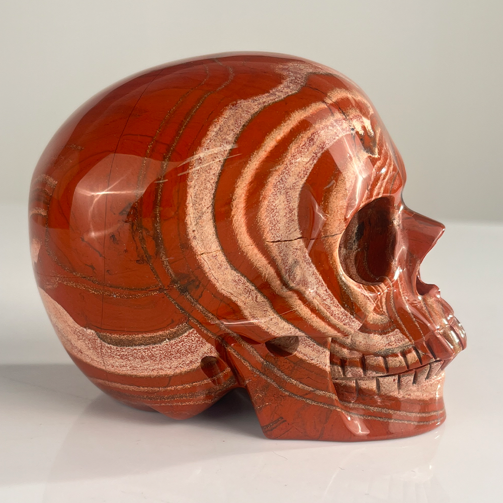 4.5" Red Jasper Crystal Skull - Pattern D