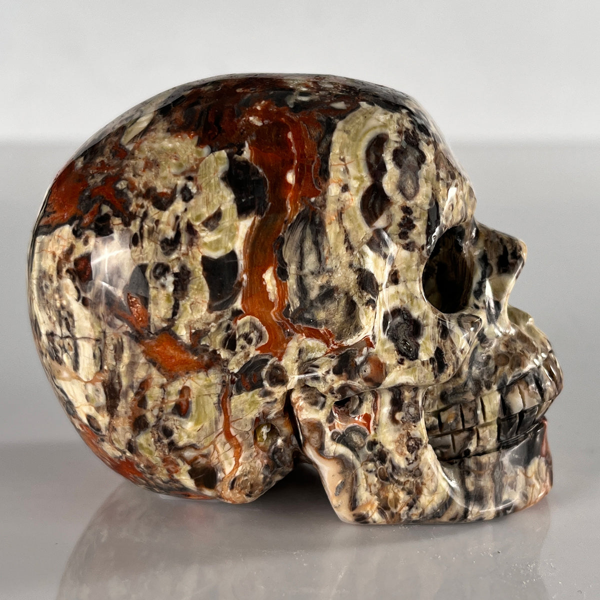 3" Money Agate Crystal Skull - Pattern B
