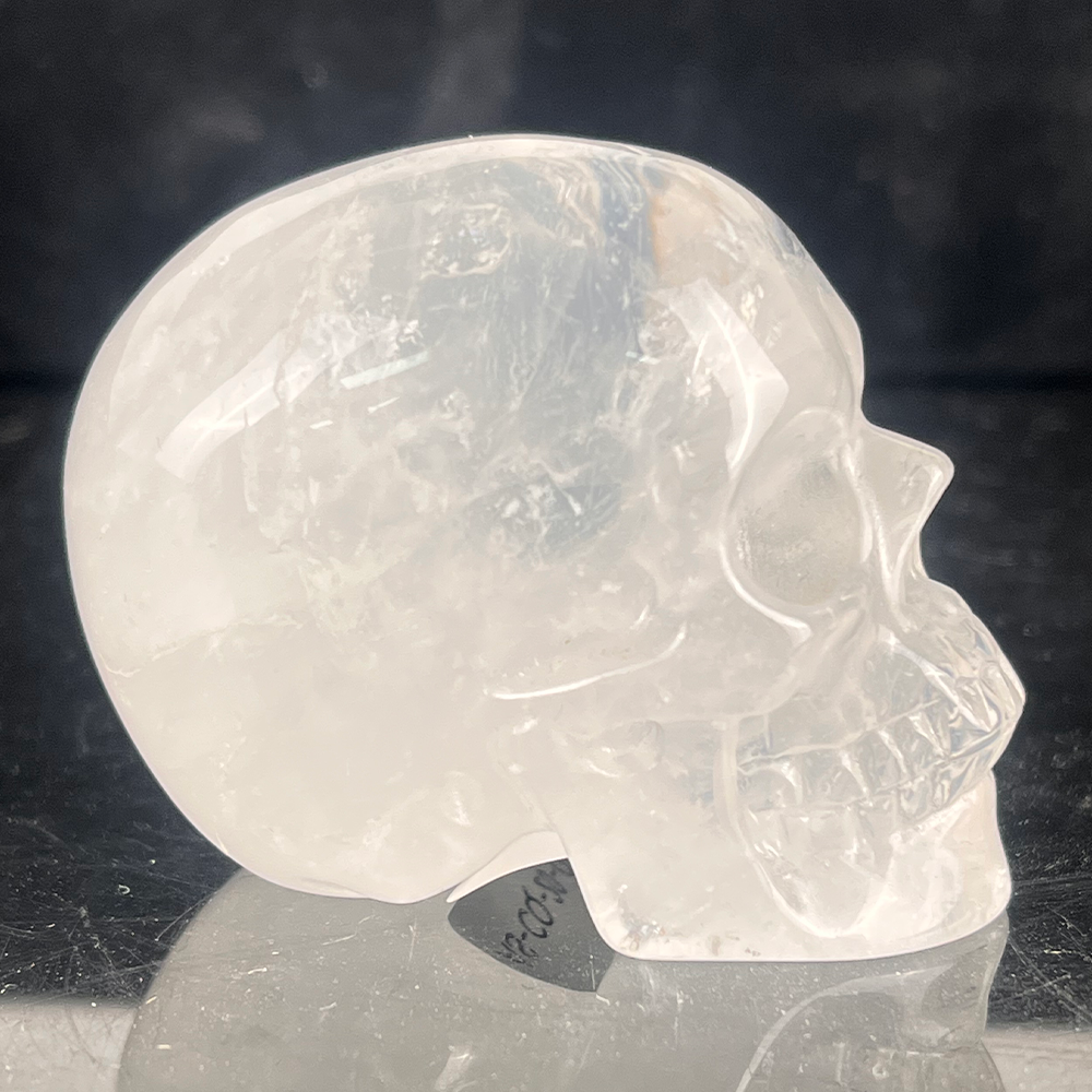 Crâne en cristal de quartz clair de 5 cm – Mini crâne en cristal