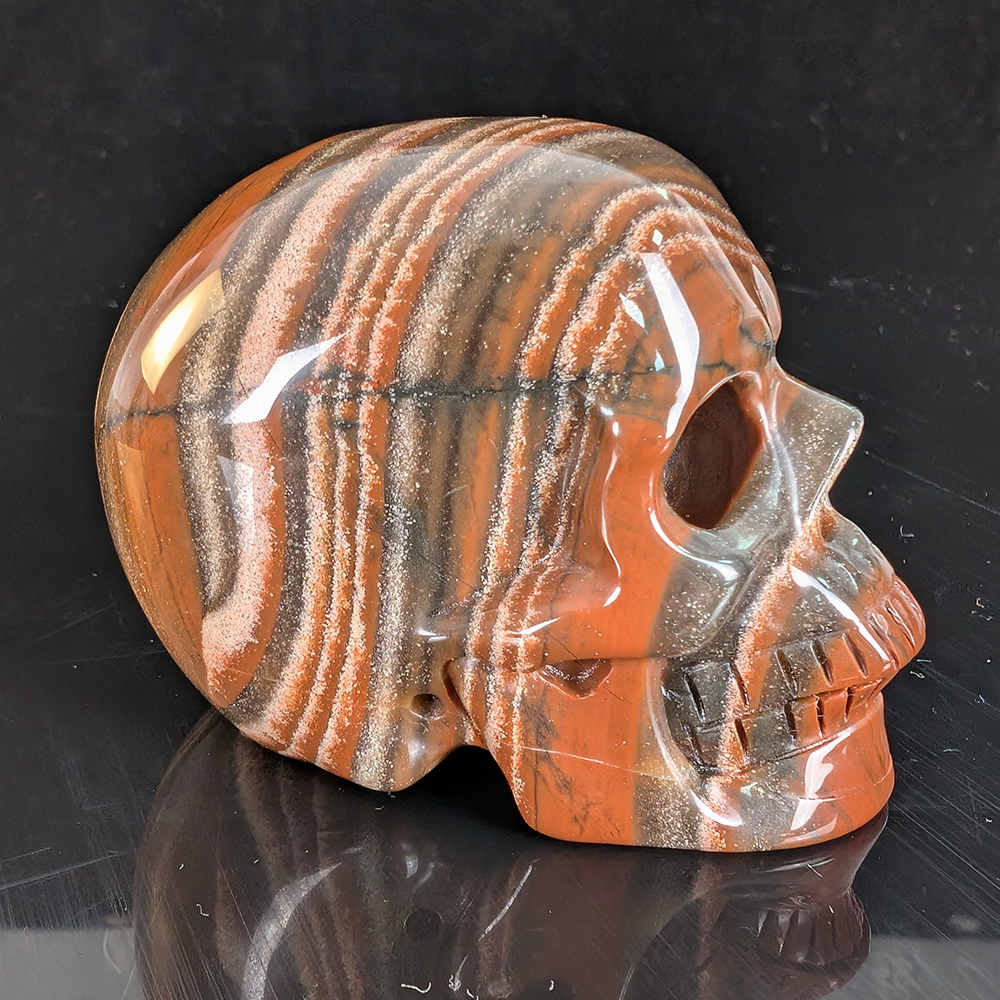 2" Red Jasper Crystal Skull - Pattern C