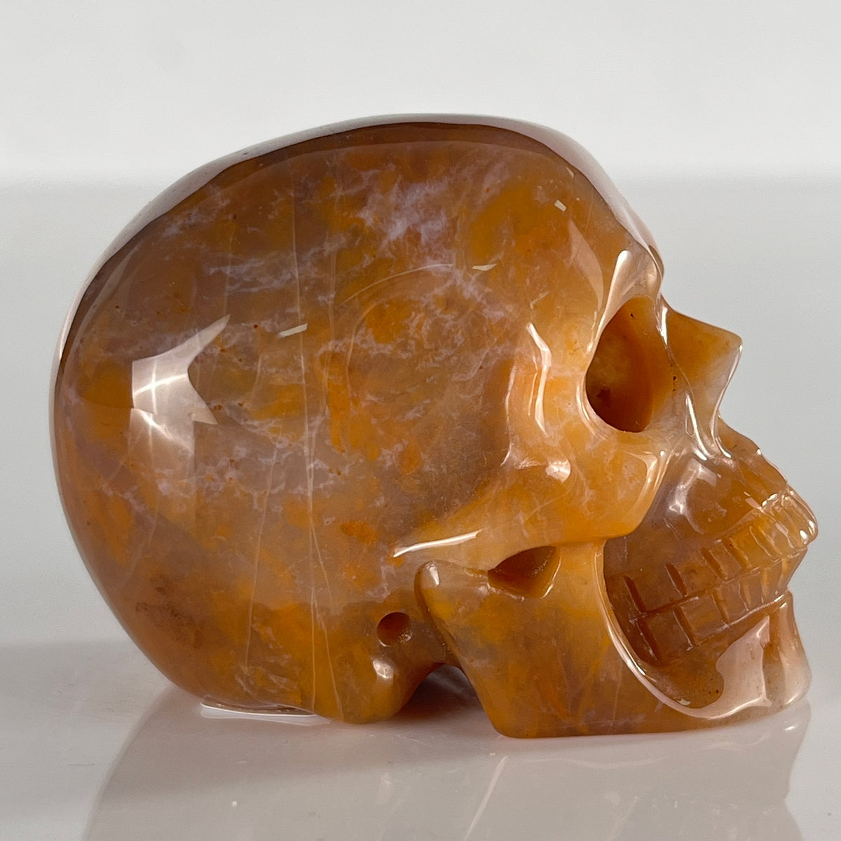 2" Yellow Chalcedony Crystal Skull - Pattern C