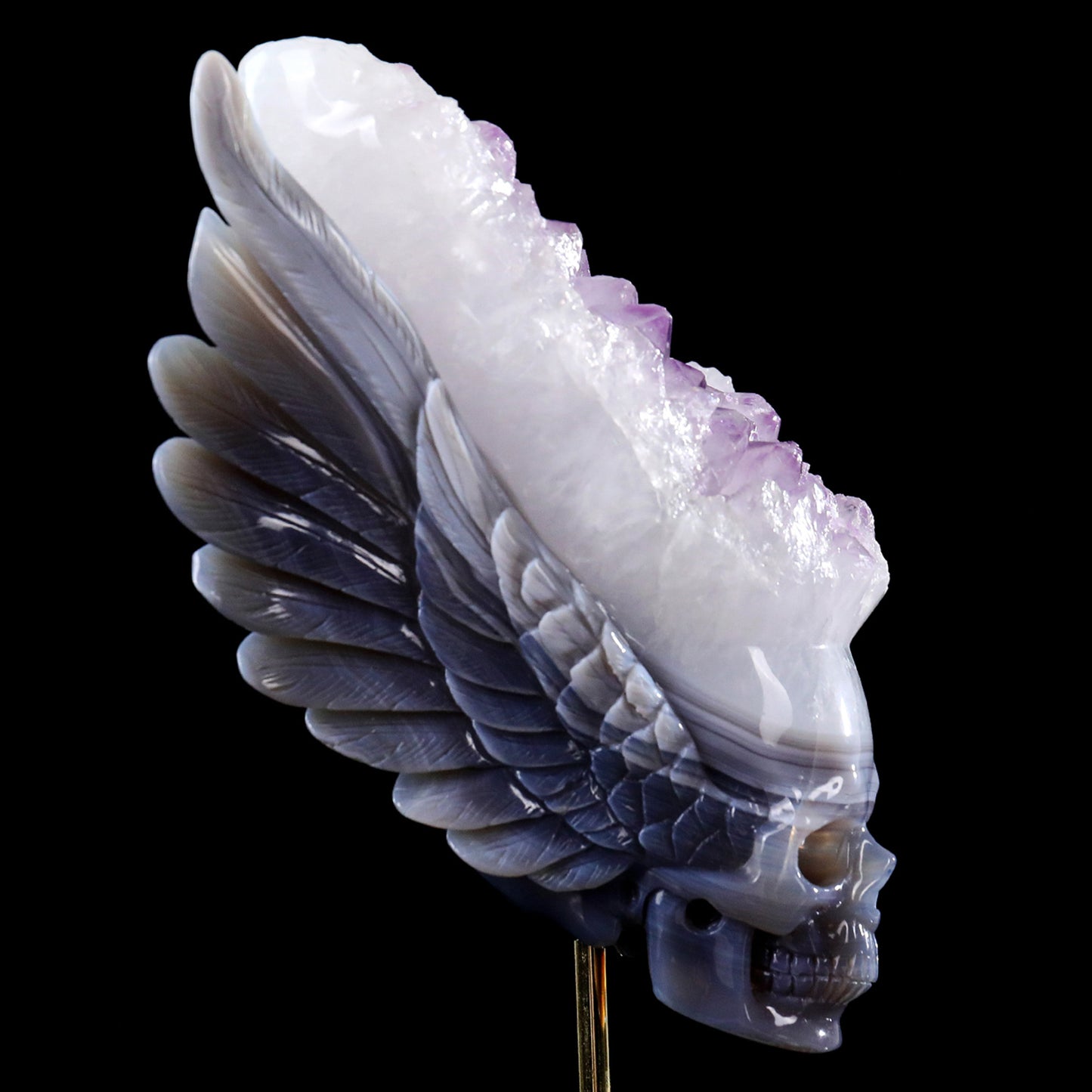 ‘Valkyrie’s Crest’ - Winged Amethyst Geode Skull · Specimen No. 24