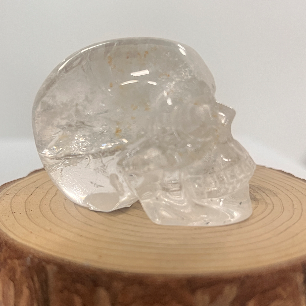 Crâne en cristal de quartz clair de 5 cm – Mini crâne en cristal