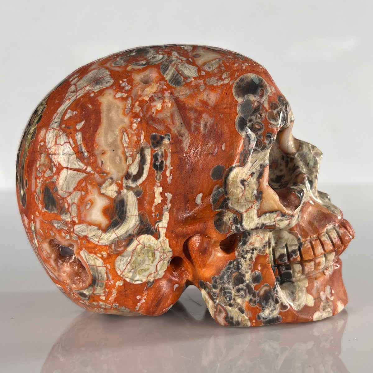 4.5" Money Agate Crystal Skull - Pattern A