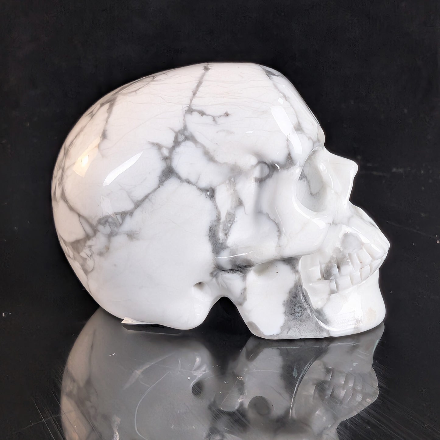 2" White Howlite Turquoise Crystal Skull – Pattern B