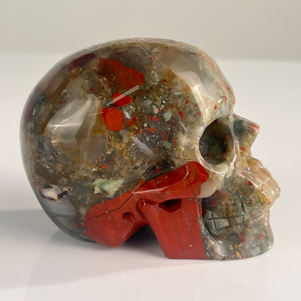3 Inch African Bloodstone Crystal Skull