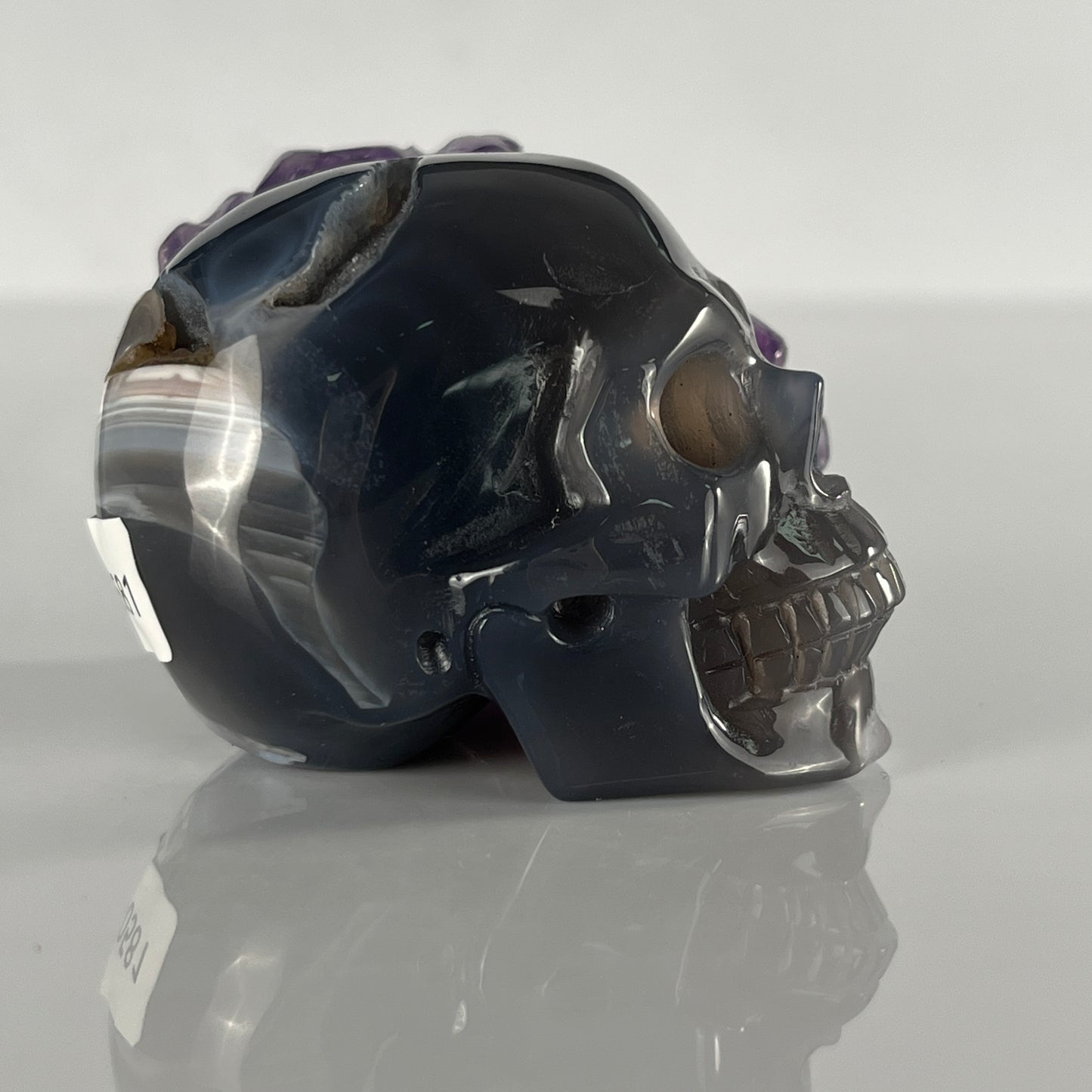 2 inch Amethyst Cluster Crystal Skull - Hand Carved Natrual Crystal
