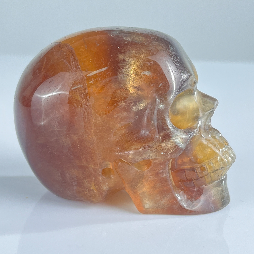 3 Inch Fluorite Crystal Skull – Hand Carved Natural Stone