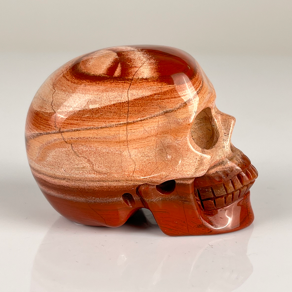 2 Zoll großer Totenkopf aus rotem Jaspiskristall