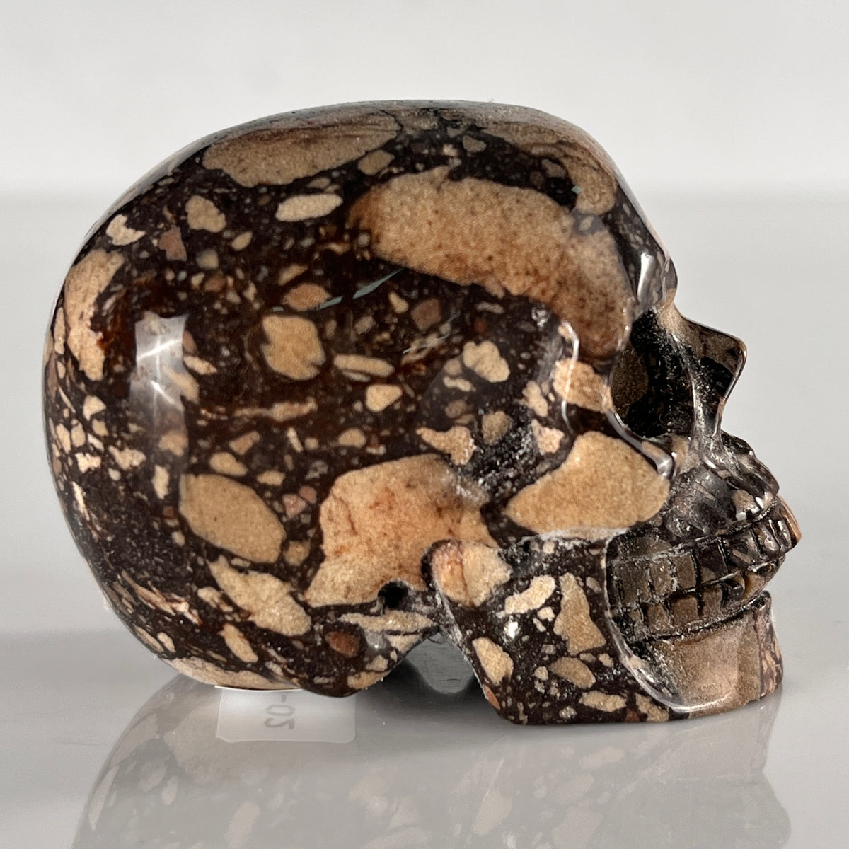 2" Brecciated Red Jasper Crystal Skull - Pattern B