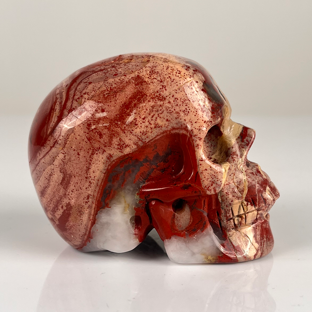 3" Red Jasper Crystal Skull - Pattern F