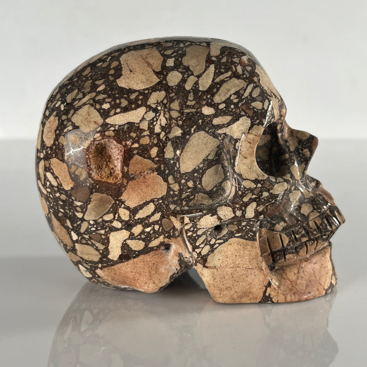 5" Brecciated Red Jasper Crystal Skull